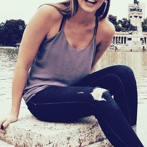 Naked Zebra purple dressy racerback tank